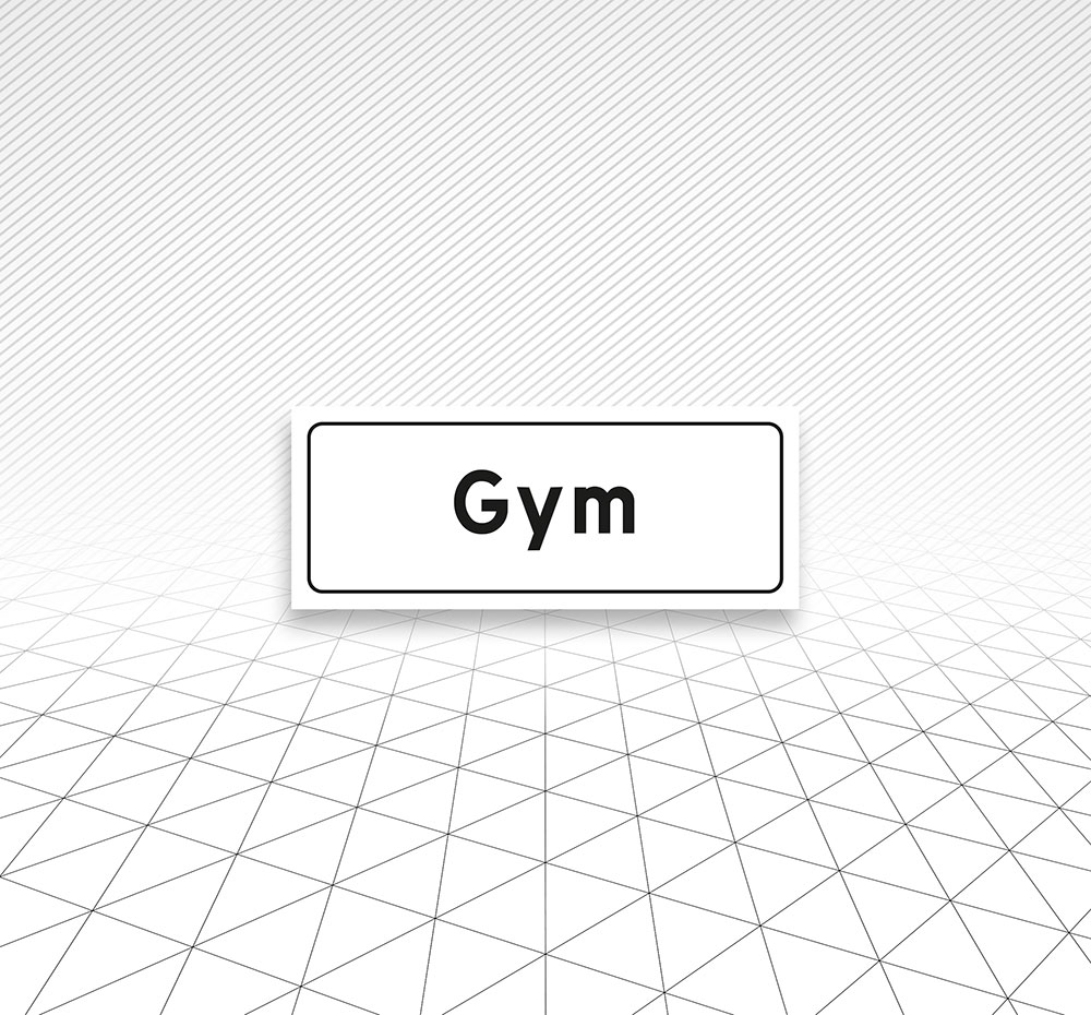Dekal skylt Gym Åtta.45 Tryckeri