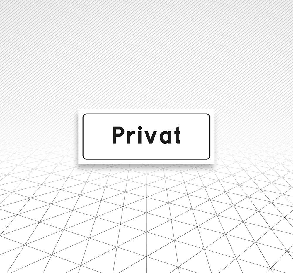 Dekal skylt Privat Åtta.45 Tryckeri