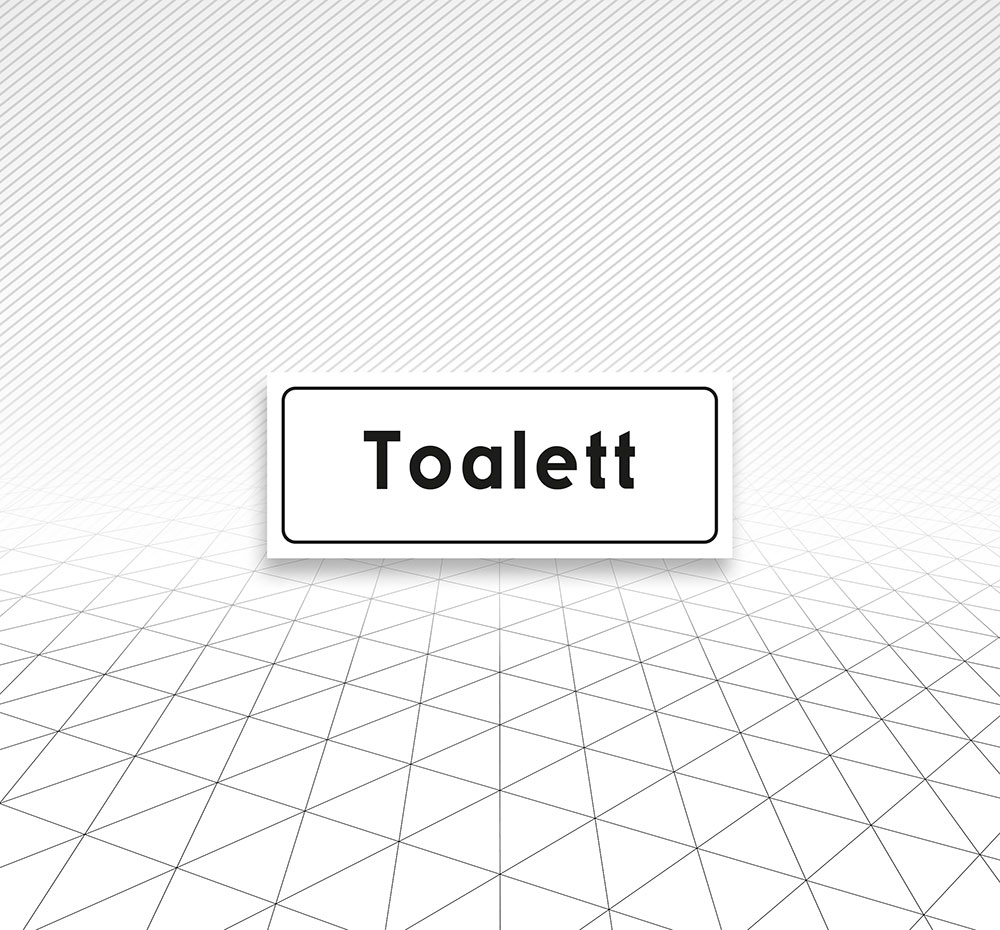 Dekal skylt Toalett Åtta.45 Tryckeri