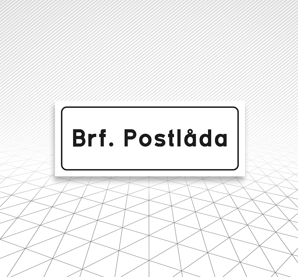 Skylt Brf Postlåda Åtta.45 Tryckeri