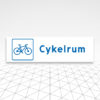 Skylt Cykelrum Åtta.45 Tryckeri