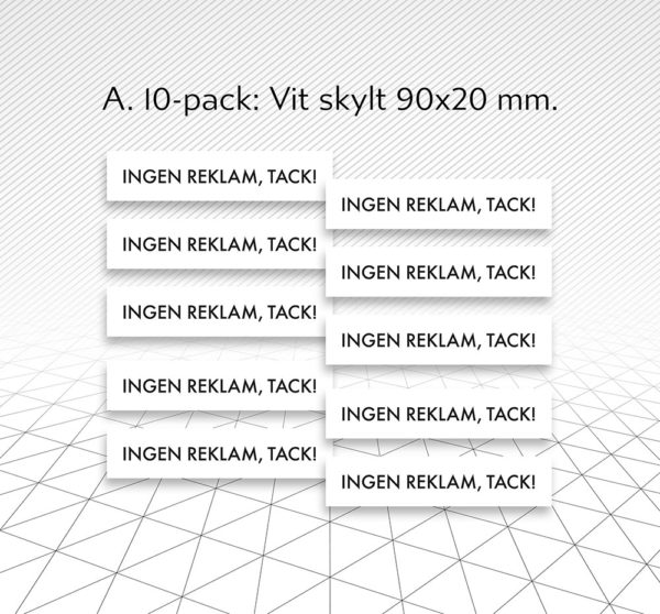 Ingen reklam vit skylt Åtta.45 Tryckeri