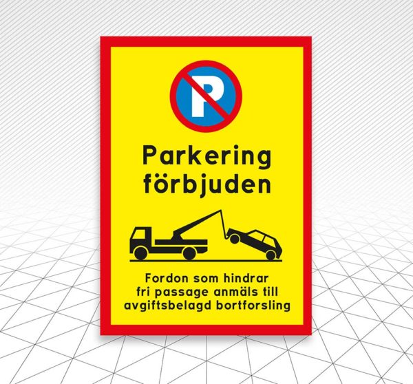 Parkeing förbjuden bortforsling beivras