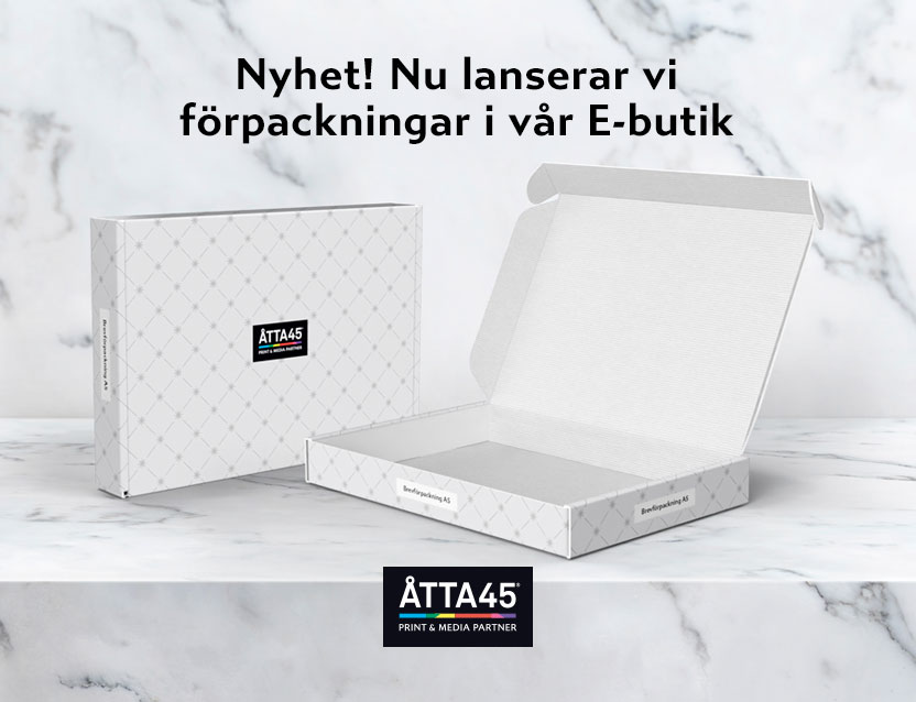 Åtta45 E-butik Förpackningar Popcornbägare Brevförpackning Kartongkuvert